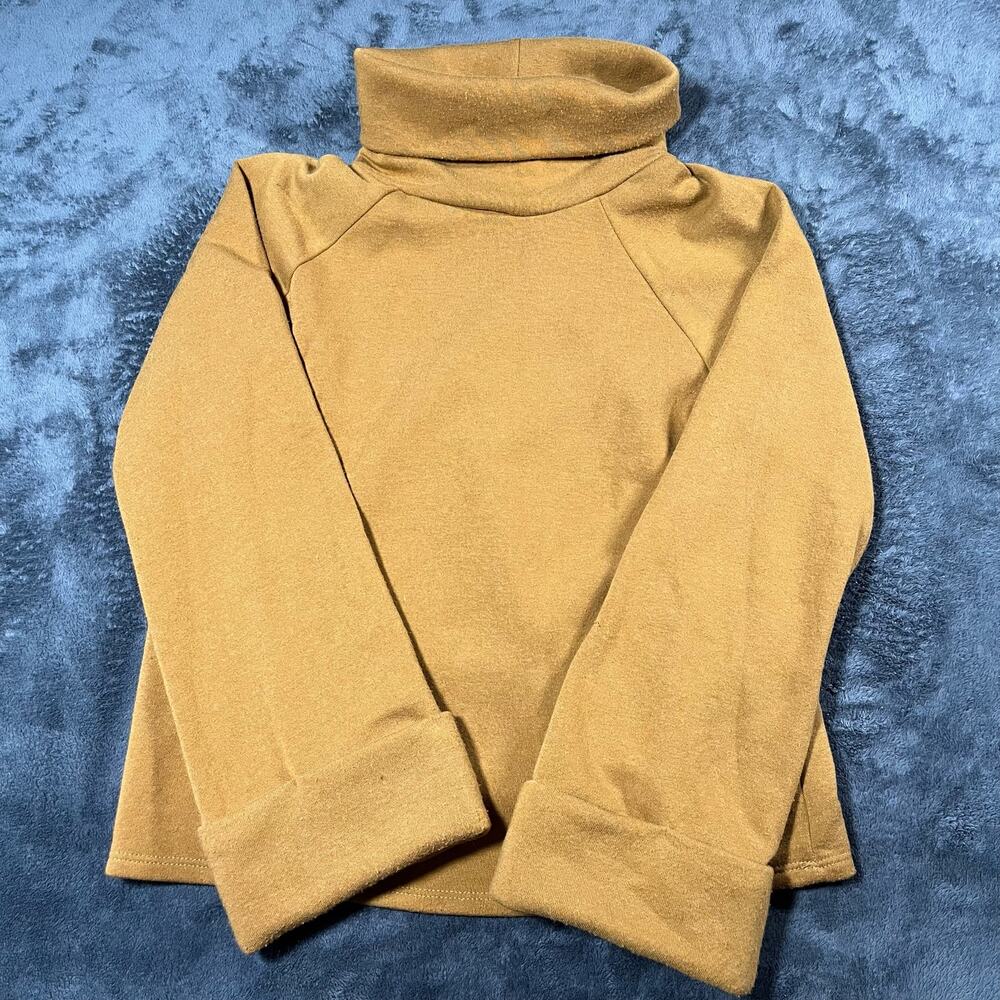 Anthropologie Honey Gold Cowl Neck Turtleneck Sweater USA Sz M Perfect for Fall